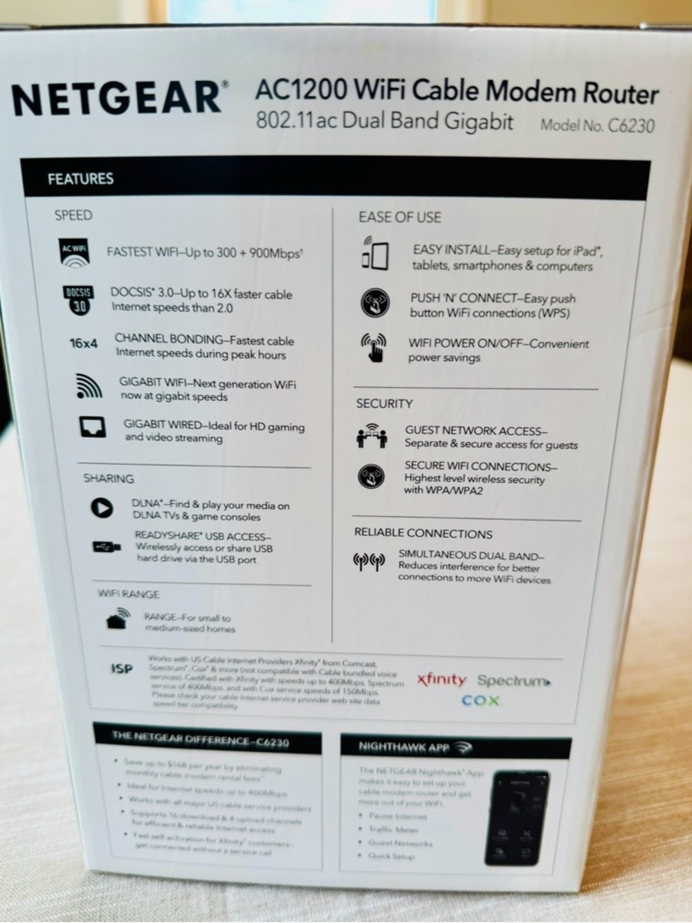 NETGEAR AC1200 WiFi Cable Modem Router - Picture 4 of 6